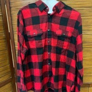 George Red & Black Flannel Long-sleeved Shirt
